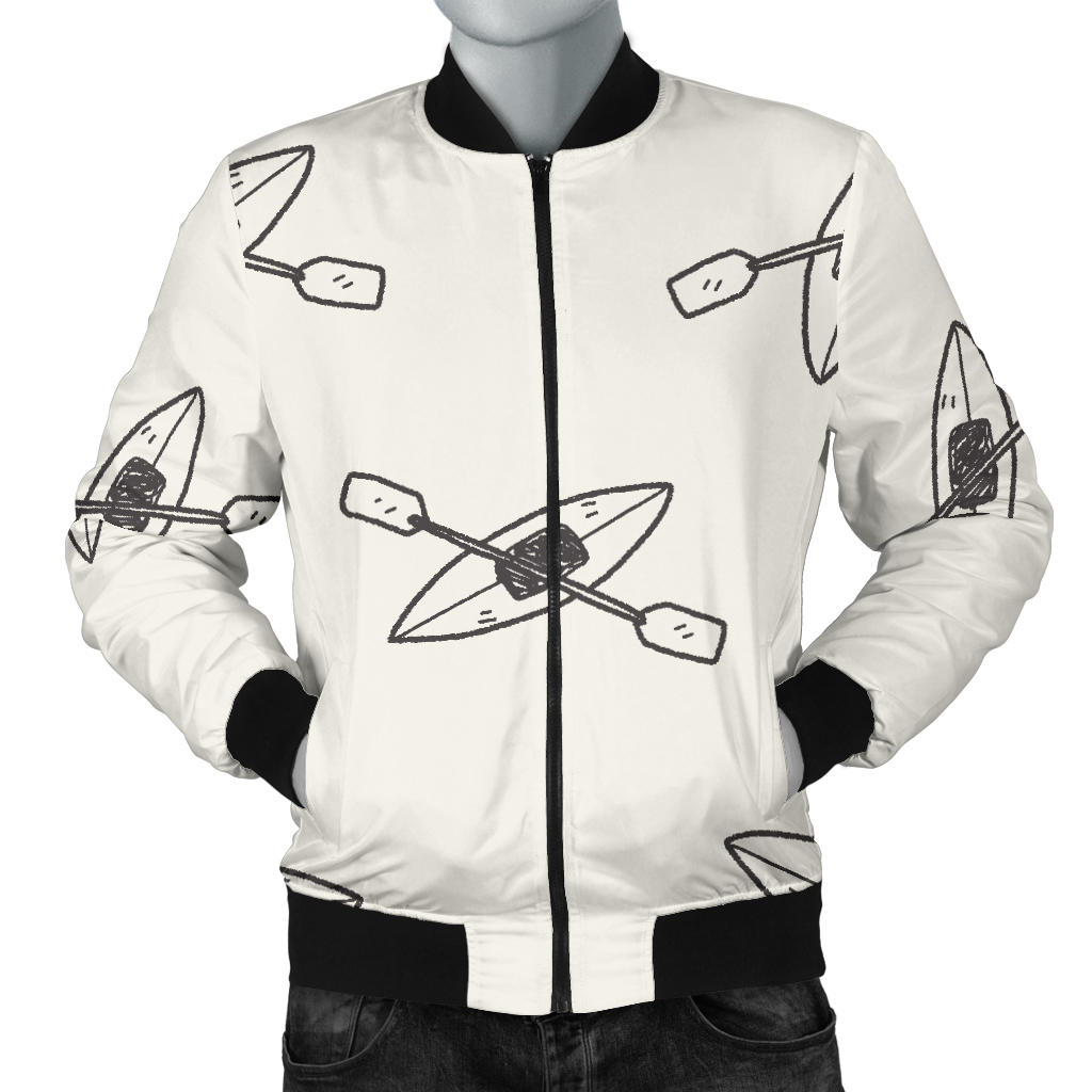 Kayak Pattern Print Design 01 Men Bomber Jacket