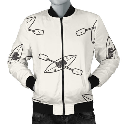 Kayak Pattern Print Design 01 Men Bomber Jacket