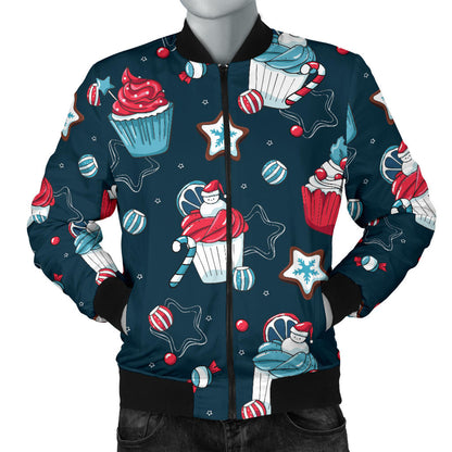 Cupcake Pattern Print Design 03 Men Bomber Jacket