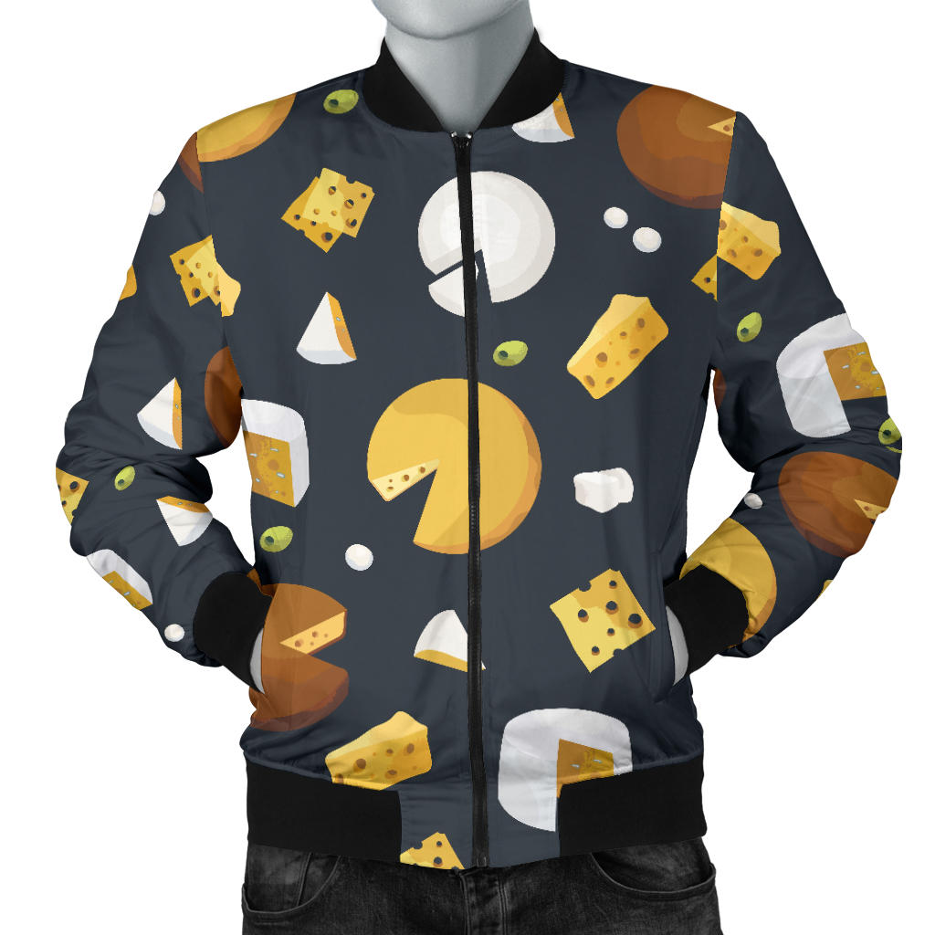 Cheese Pattern Print Design 03 Men Bomber Jacket