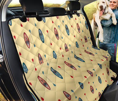 Kayak Pattern Print Design 02 Rear Dog Car Seat Cover Hammock