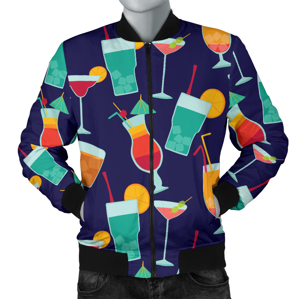 Cocktail Pattern Print Design 06 Men Bomber Jacket