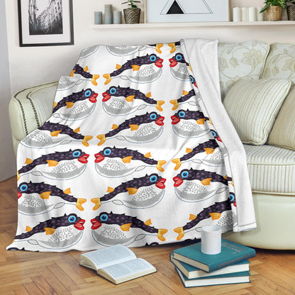 Fugu Pattern Print Design 03 Premium Blanket