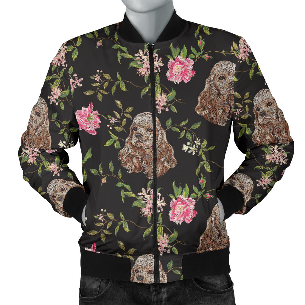 Cocker Pattern Print Design 03 Men Bomber Jacket