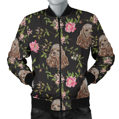 Cocker Pattern Print Design 03 Men Bomber Jacket