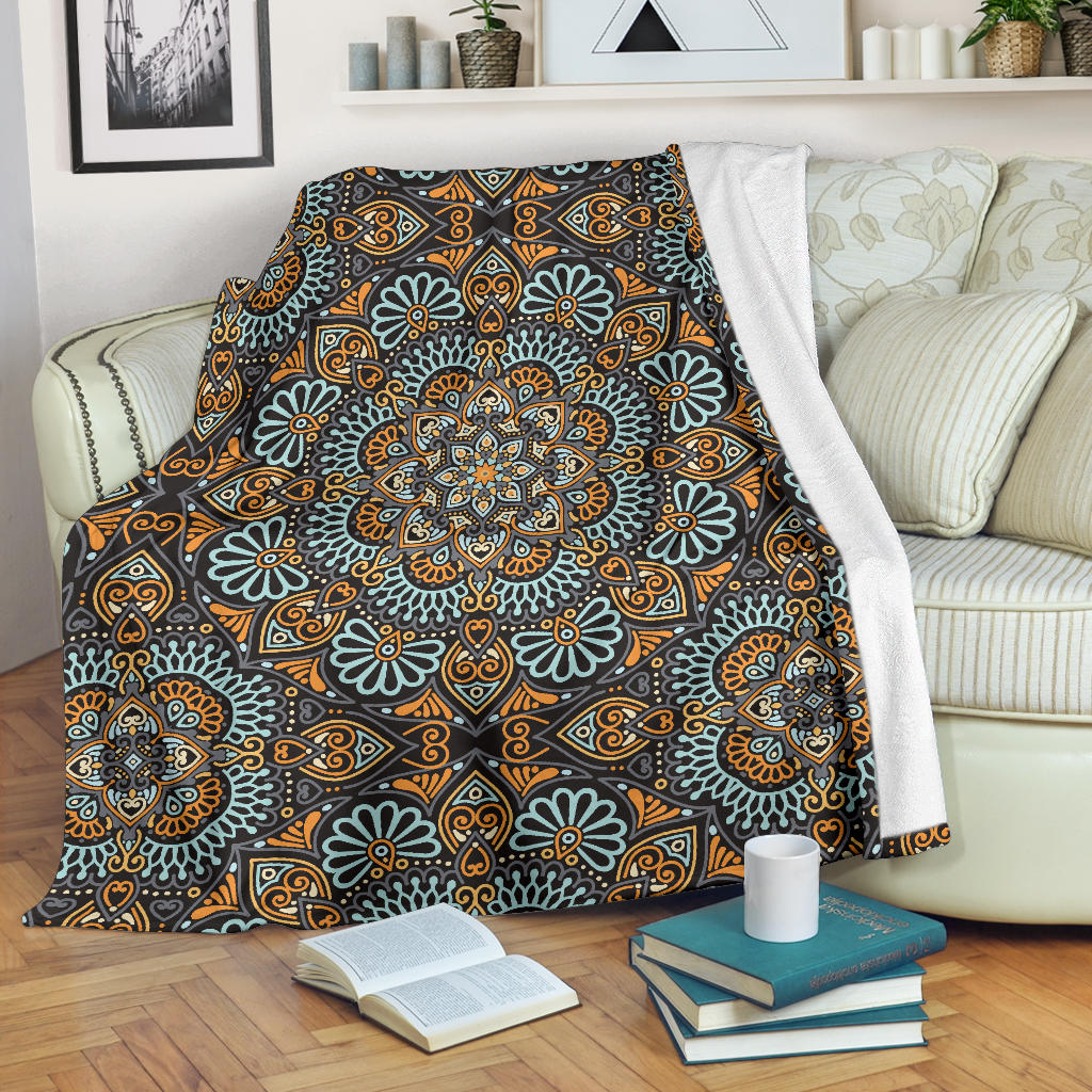 Mandala Pattern Print Design 05 Premium Blanket