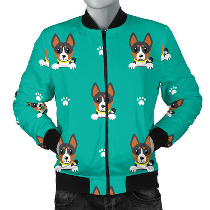 Basenji Pattern Print Design 03 Men Bomber Jacket
