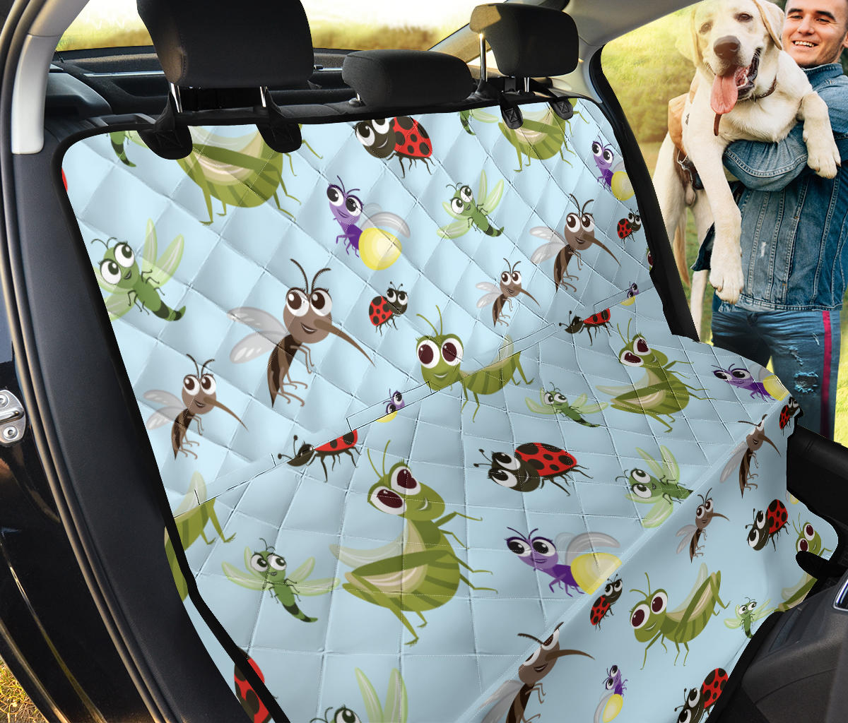 Ladybug Pattern Print Design 01 Rear Dog Car Seat Cover Hammock