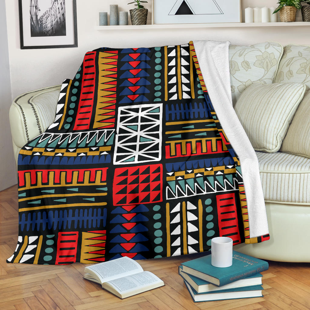 Kente Pattern Print Design 02 Premium Blanket