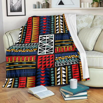 Kente Pattern Print Design 02 Premium Blanket