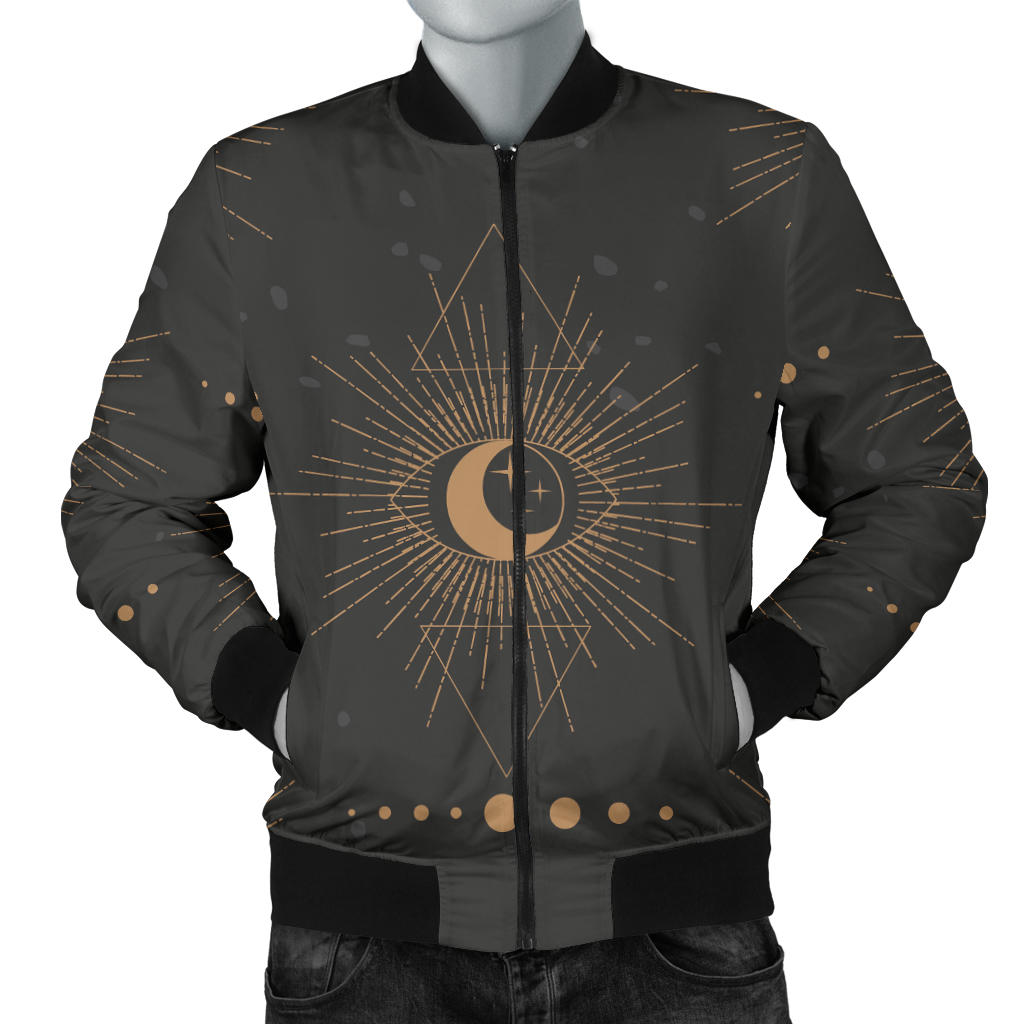 Moon Boho Pattern Print Design 02 Men Bomber Jacket