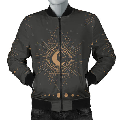 Moon Boho Pattern Print Design 02 Men Bomber Jacket