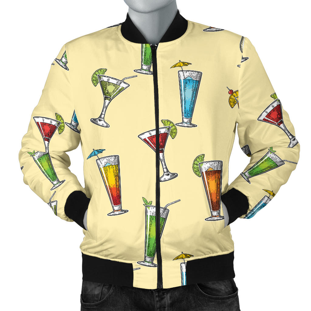 Cocktail Pattern Print Design 02 Men Bomber Jacket