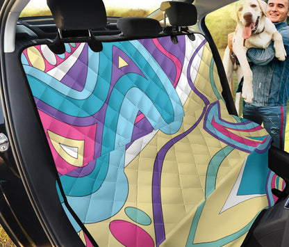 Funky Retro Pattern Print Design A01 Rear Dog Car Seat Cover Hammock