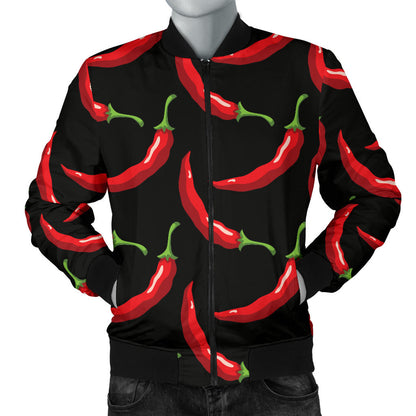 Chilli Pepper Pattern Print Design 01 Men Bomber Jacket