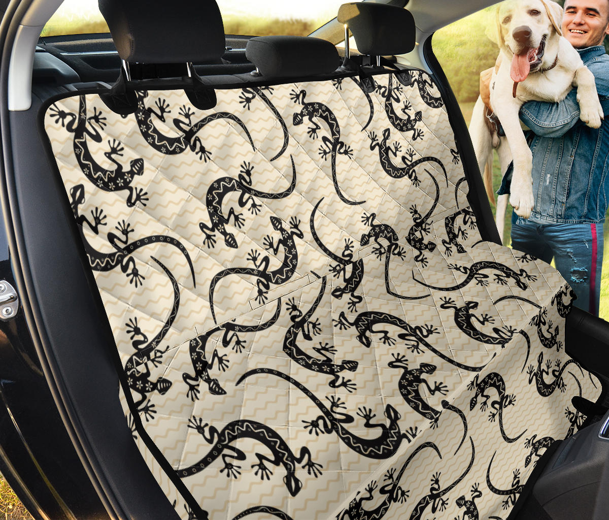 lizard Pattern Print Design 02 Rear Dog Car Seat Cover Hammock