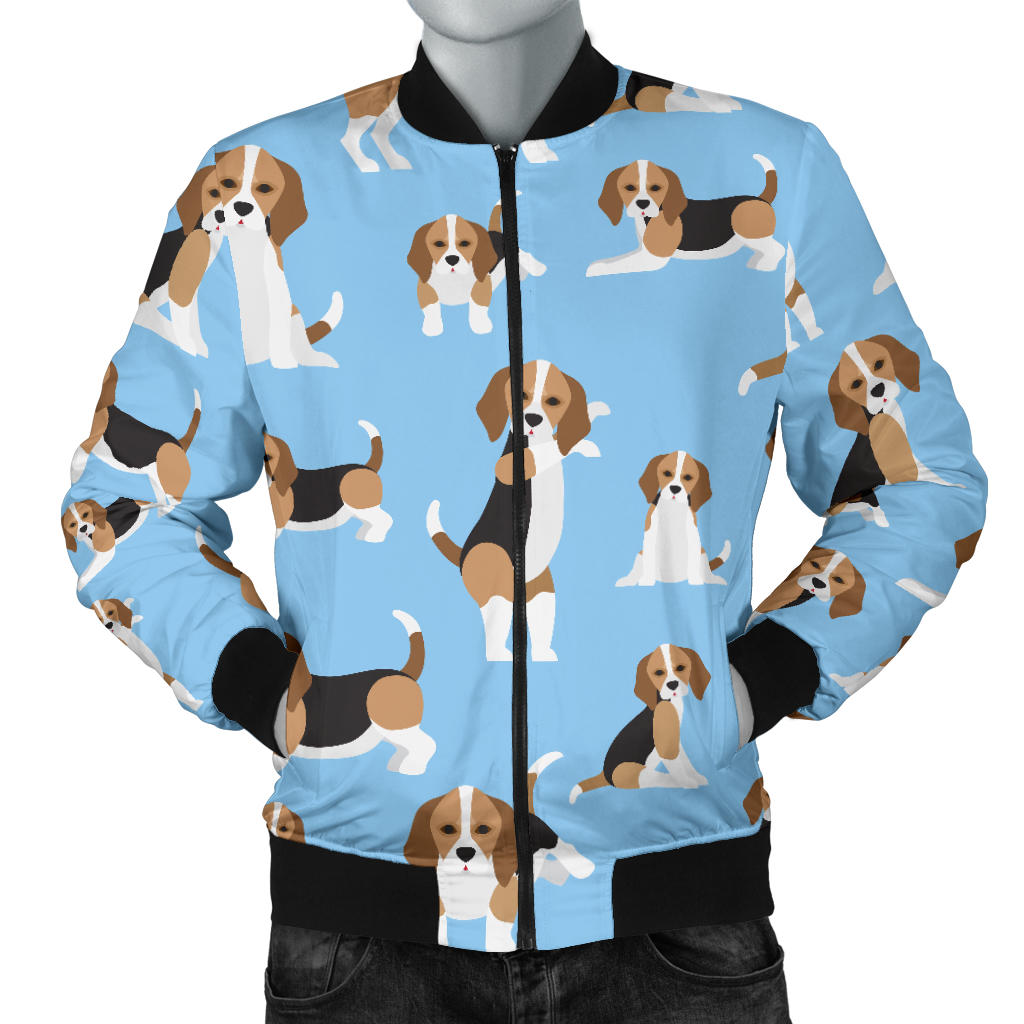 Beagle Pattern Print Design 03 Men Bomber Jacket