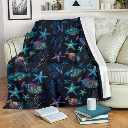 Starfish Pattern Print Design 01 Premium Blanket