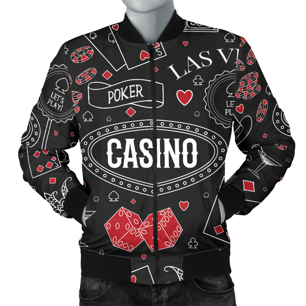 Casino Pattern Print Design 04 Men Bomber Jacket