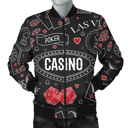 Casino Pattern Print Design 04 Men Bomber Jacket