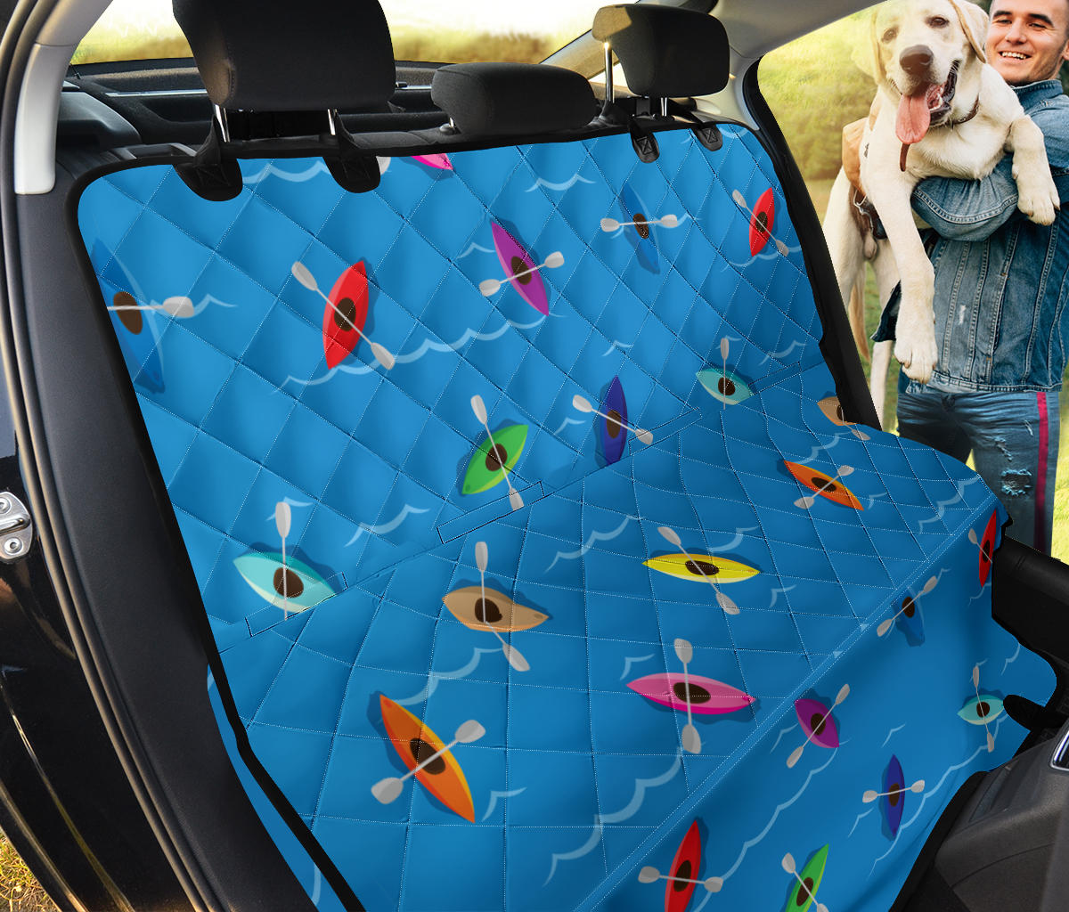 Kayak Pattern Print Design 03 Rear Dog Car Seat Cover Hammock