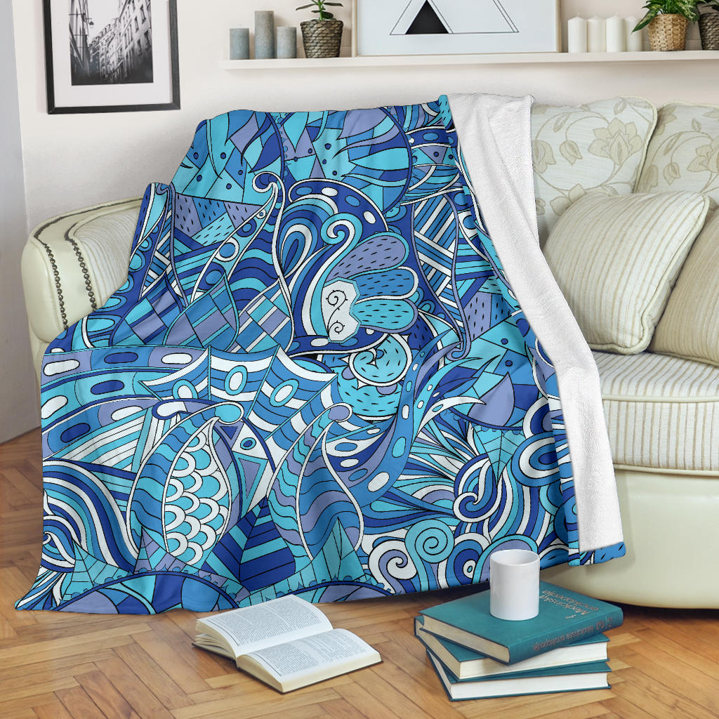 Funky Retro Pattern Print Design A02 Premium Blanket