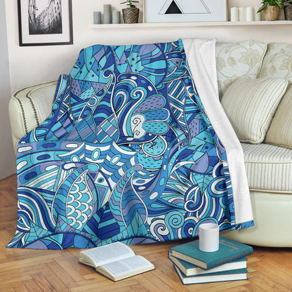 Funky Retro Pattern Print Design A02 Premium Blanket