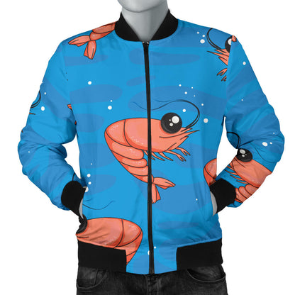 Prawn Cute Pattern Print Design 03 Men Bomber Jacket