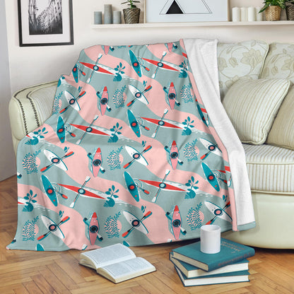 Kayak Pattern Print Design 05 Premium Blanket
