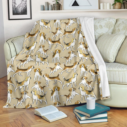 Beagle Pattern Print Design 04 Premium Blanket
