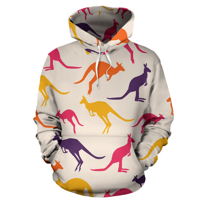 Kangaroos Pattern Print Design 01 Pullover Hoodie