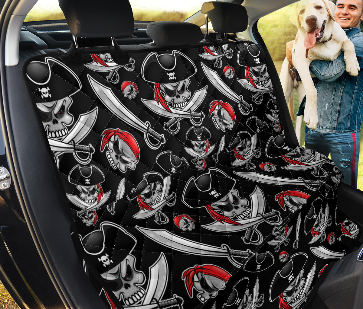Pirate Pattern Print Design A05 Rear Dog Car Seat Cover Hammock