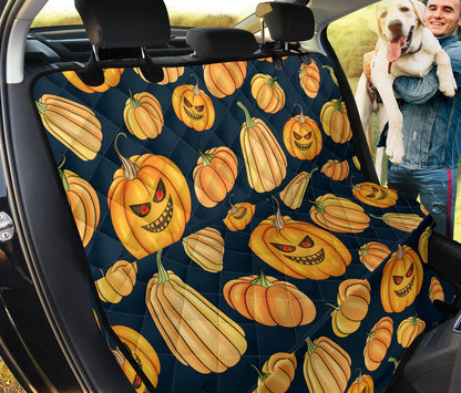 Pumpkin Halloween Pattern Print Design A04 Rear Dog Car Seat Cover Hammock