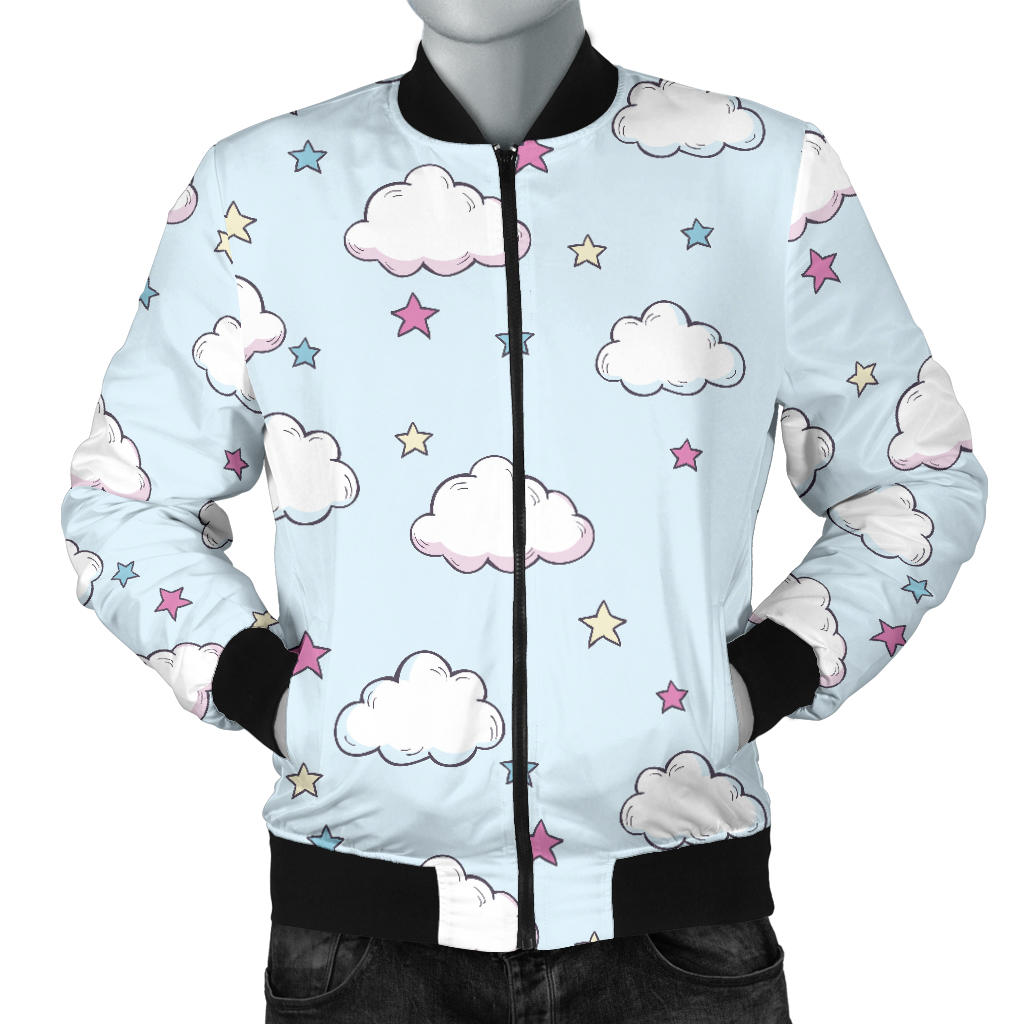 Cloud Pattern Print Design 01 Men Bomber Jacket