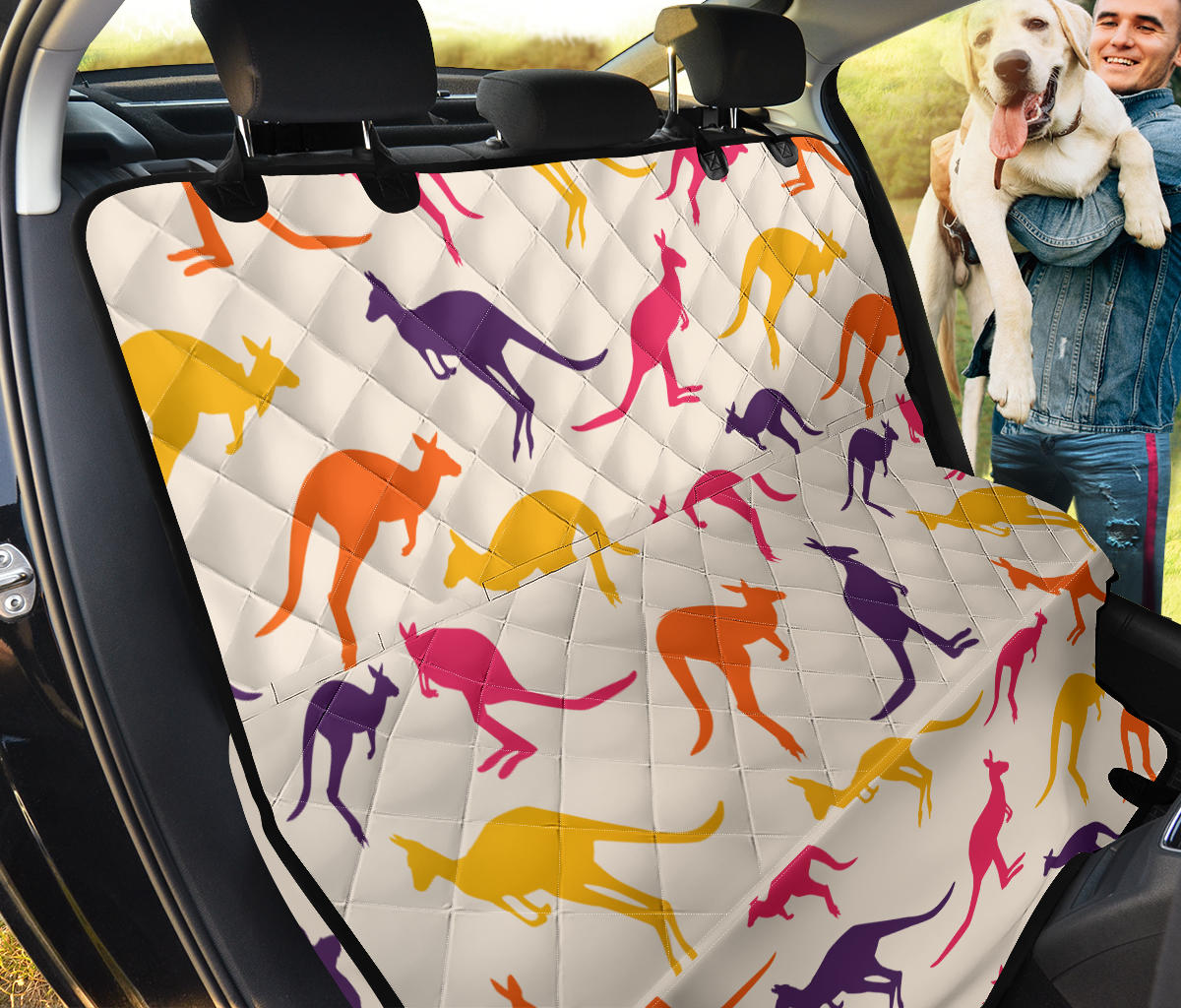 Kangaroos Pattern Print Design 01 Rear Dog Car Seat Cover Hammock