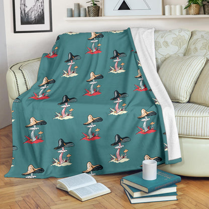 Mushroom Pattern Print Design A04 Premium Blanket
