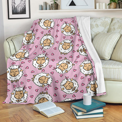 Sheep Cute Pattern Print Design 01 Premium Blanket