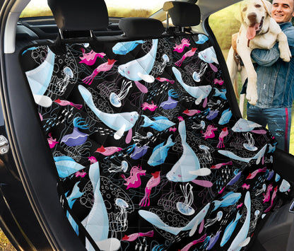Manatee Pattern Print Design 02 Rear Dog Car Seat Cover Hammock