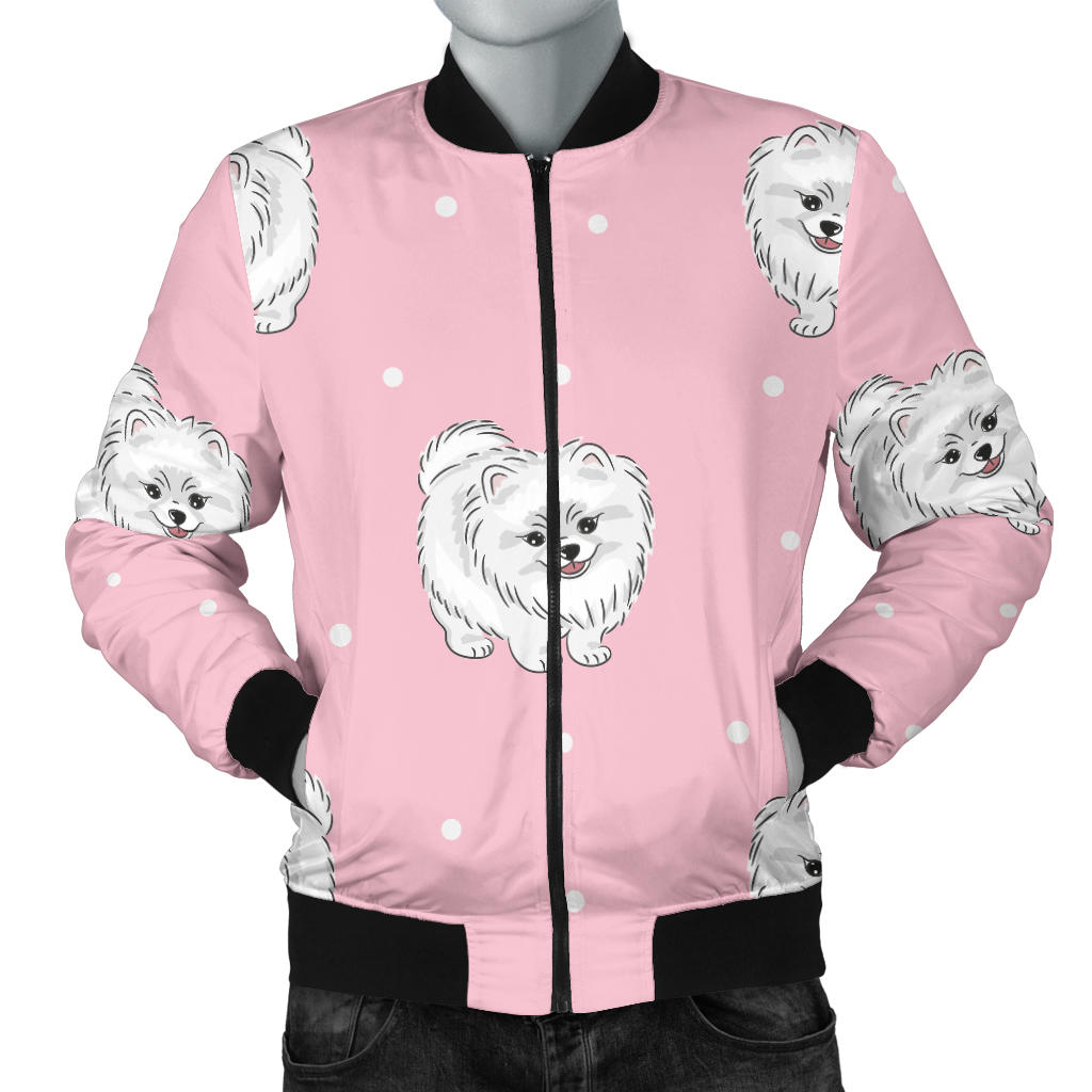 Pomeranians Pattern Print Design A02 Men Bomber Jacket