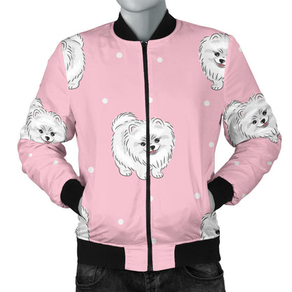 Pomeranians Pattern Print Design A02 Men Bomber Jacket