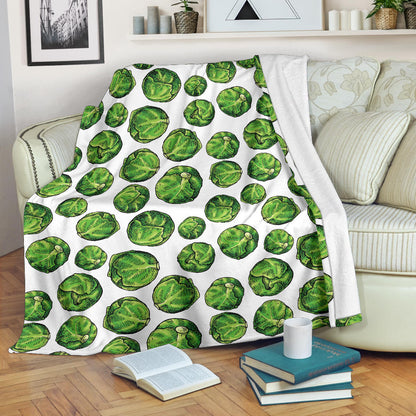 Brussels Sprouts Pattern Print Design 02 Premium Blanket