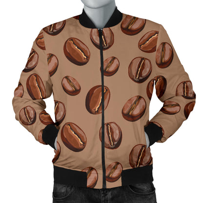 Coffee Pattern Print Design 07 Men Bomber Jacket
