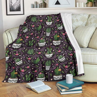 Cactus Pattern Print Design 03 Premium Blanket