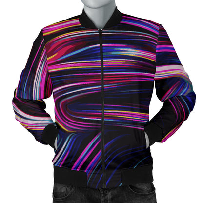 Liquid Pattern Print Design 01 Men Bomber Jacket