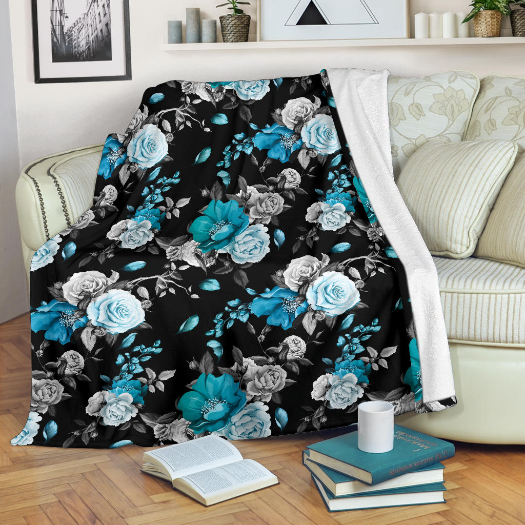 Rose Pattern Print Design A02 Premium Blanket