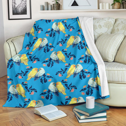 Lovebird Pattern Print Design 03 Premium Blanket