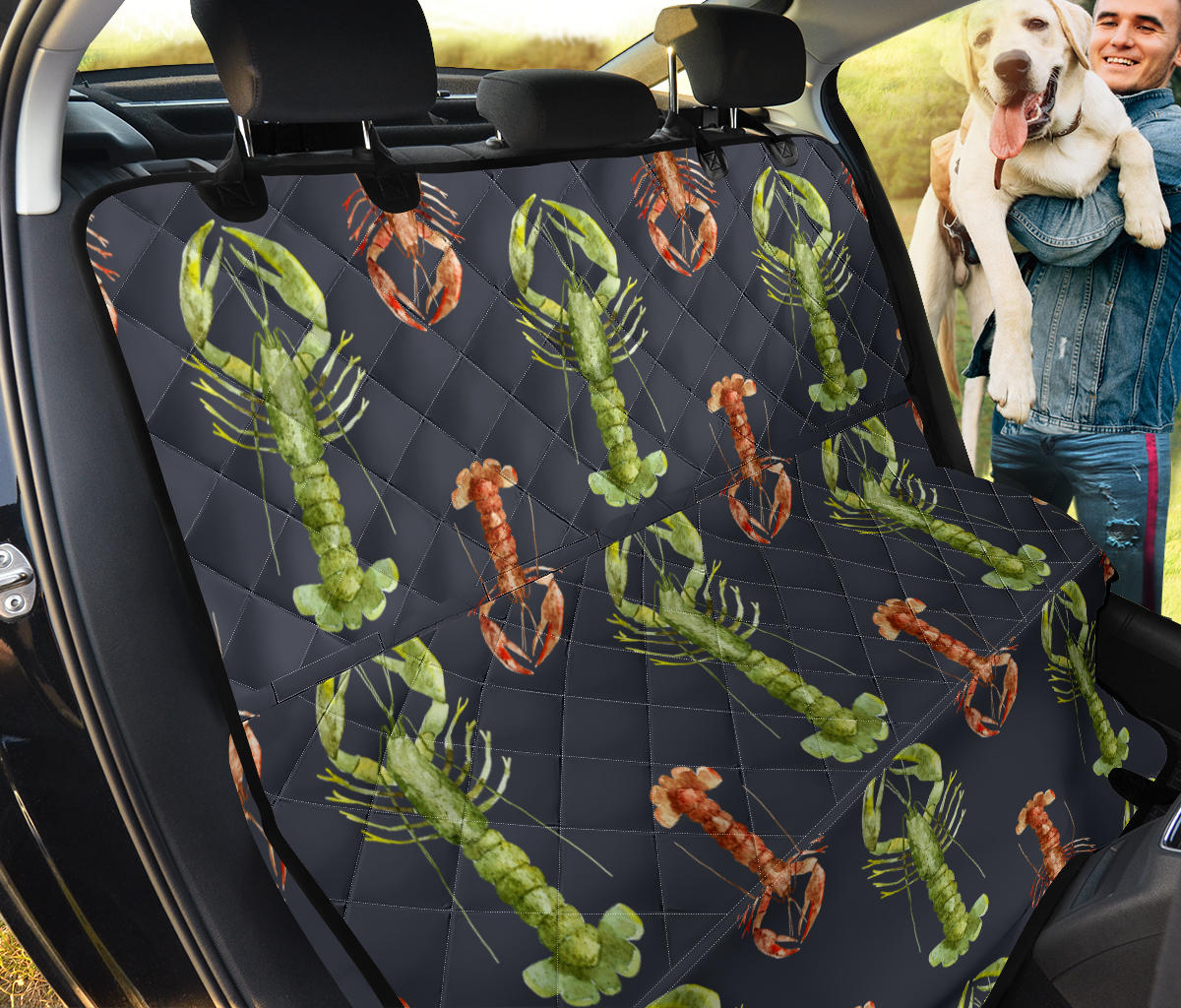 Lobster Pattern Print Design 01 Rear Dog Car Seat Cover Hammock