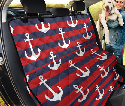 Nautical Pattern Print Design A05 Rear Dog Car Seat Cover Hammock
