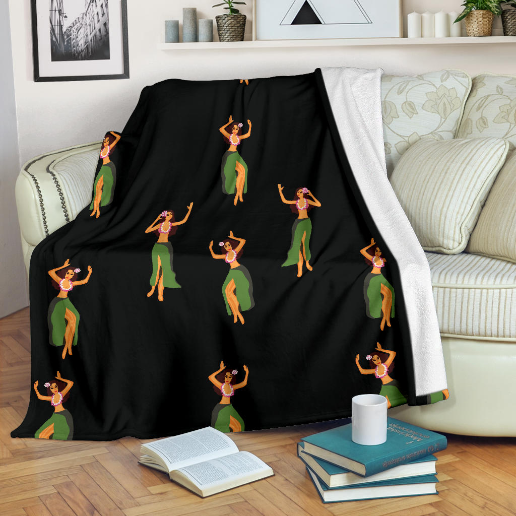 Hula Dancers Girl Pattern Print Design 01 Premium Blanket