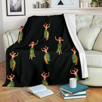 Hula Dancers Girl Pattern Print Design 01 Premium Blanket